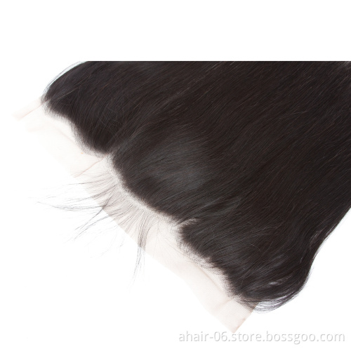 Very Full And Soft 10A 13x4 Swiss Lace Natural Color 100% Brazilian Virgin Human Hair Straight 10"-20" Lace Frontal
